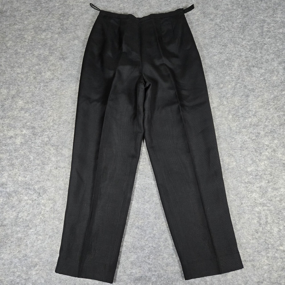 Talbots Womens Black Silk Wool Blend Straight Leg Dress Pants Size 6P - Picture 1 of 7